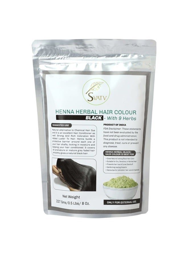 SVATV Black Henna Hair Color with Goodness of 9 Herbs | Black Henna Mehndi for Hair, Make Hair Soft & Shiner Natural Hair Color for Men & Women 227g,08oz Half Pound - Image 2